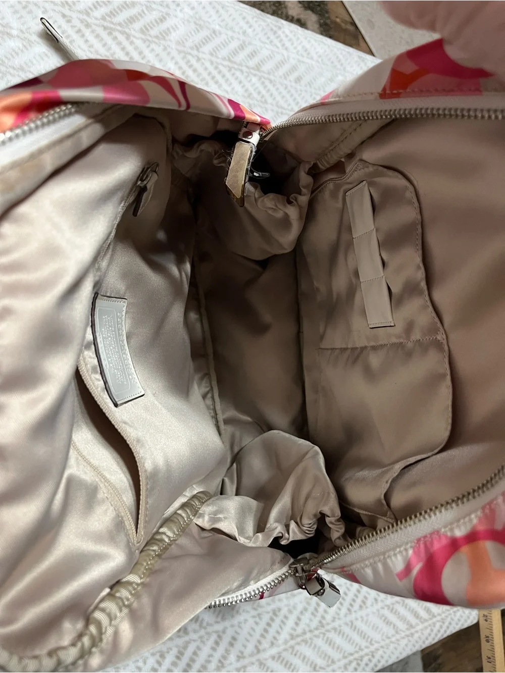 Coach Pink Multi Signature Circle Print Backpack